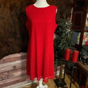 Zac & Rachel Red Lace Sleeveless Dress – Size 14